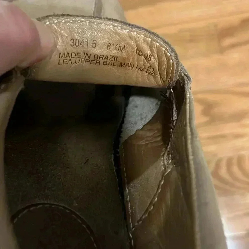 [8.5 US] Clarks Women's Leather Loafers Brown/Sand  Side Buckle Made in Brazil - Picture 5 of 7